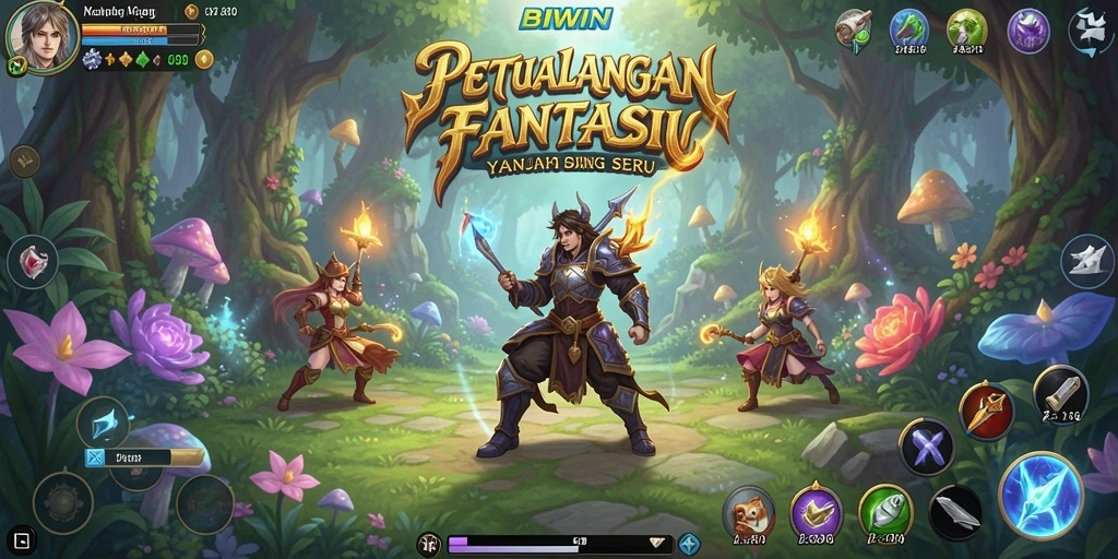 Tampilan gameplay menakjubkan dalam petualangan RPG BIWIN.