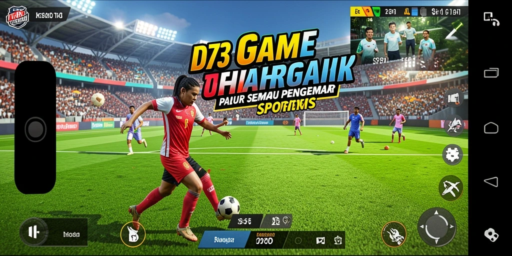 Tampilan gameplay <strong>D73</strong> yang menegangkan dalam pertandingan olahraga.