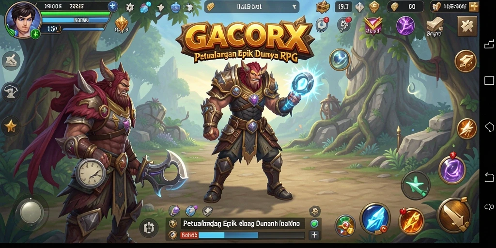 Tampilan gameplay RPG yang mendebarkan di GACORX.