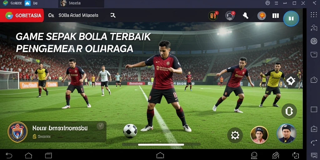 Tampilan menarik dari gameplay GOBETASIA dengan aksi sepak bola yang intens.