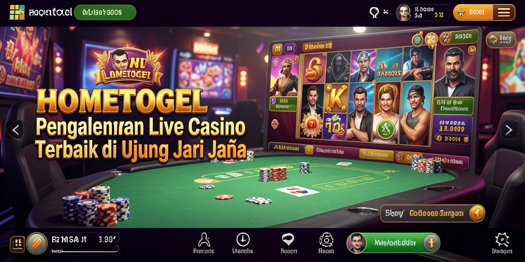 Tampilan gameplay HOMETOGEL yang seru dan interaktif dalam suasana Live Casino.