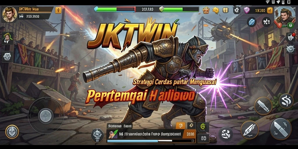 Tampilan gameplay JKTWIN menunjukkan strategi pertempuran yang mendebarkan.