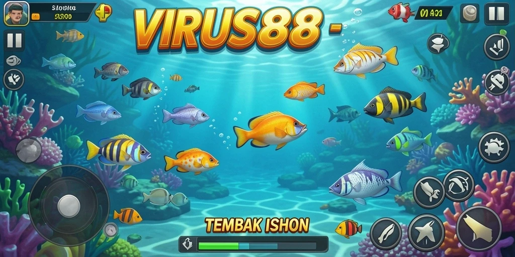 Gameplay seru menembak ikan di VIRUS88.